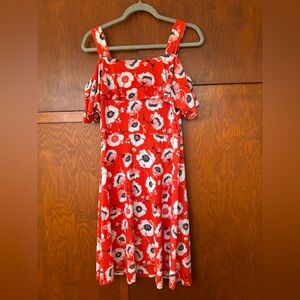 Adrianna Papell Red Floral Dress